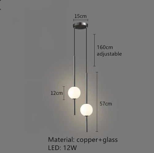 suspension LED en laiton design moderne avec cordon réglable - vue 18 sur 17