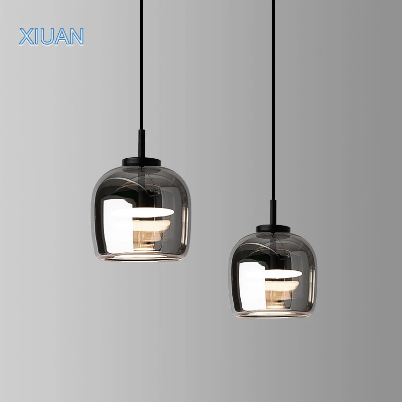 xiuan simple glass pendant bedside lamp for lighting