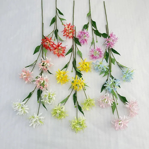 Artificial silk flowers, indoor decor, purple, 3 branches - vue 6 sur 13