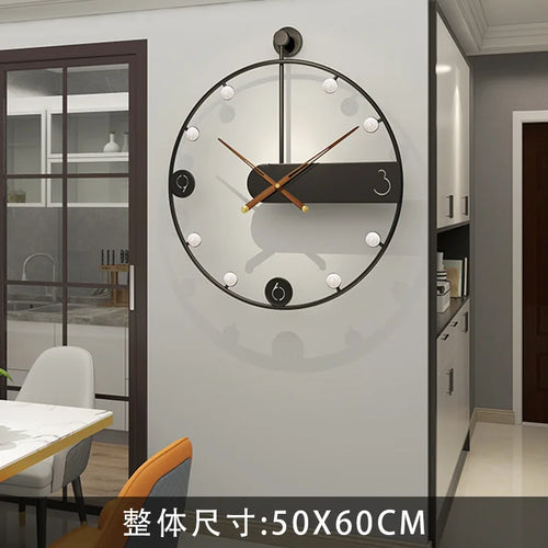 Modern Simple Iron Wall Clock, Home Decoration, Living Room, Creative, Fashion - vue 8 sur 11