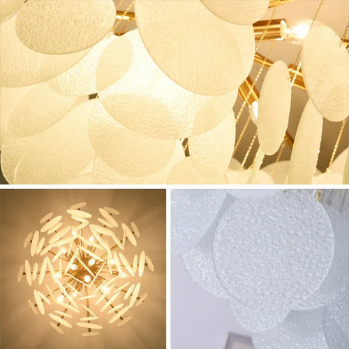 Nordic glass and iron luxury chandelier - vue 9 sur 9