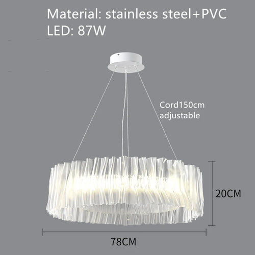Designer pendant light in PVC and stainless steel for indoor spaces - vue 8 sur 13