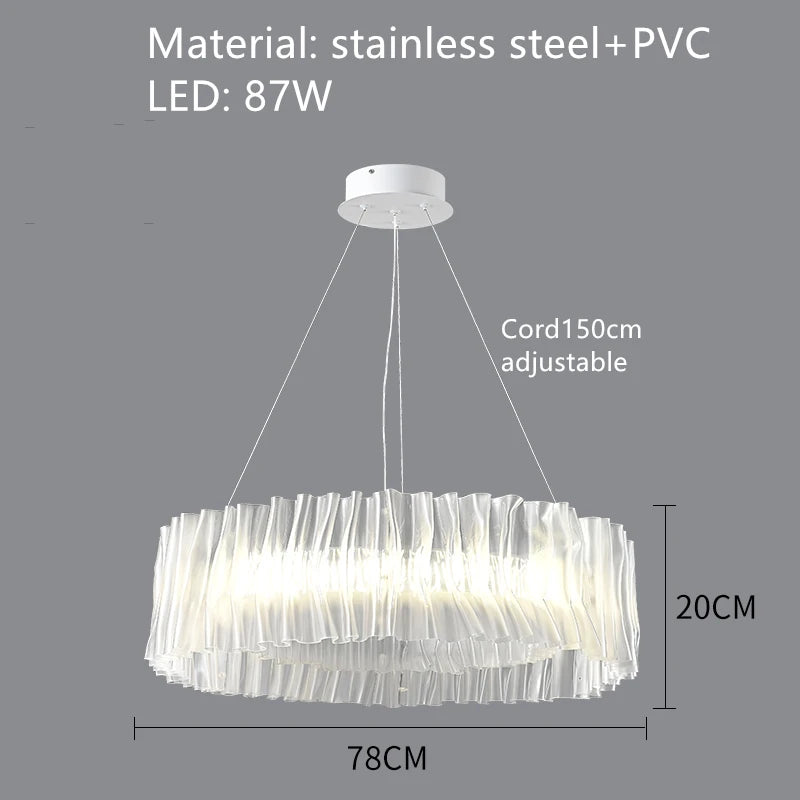 Designer pendant light in PVC and stainless steel for indoor spaces - vue 7 sur 13