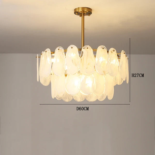 Modern gold frosted glass decorative pendant chandelier