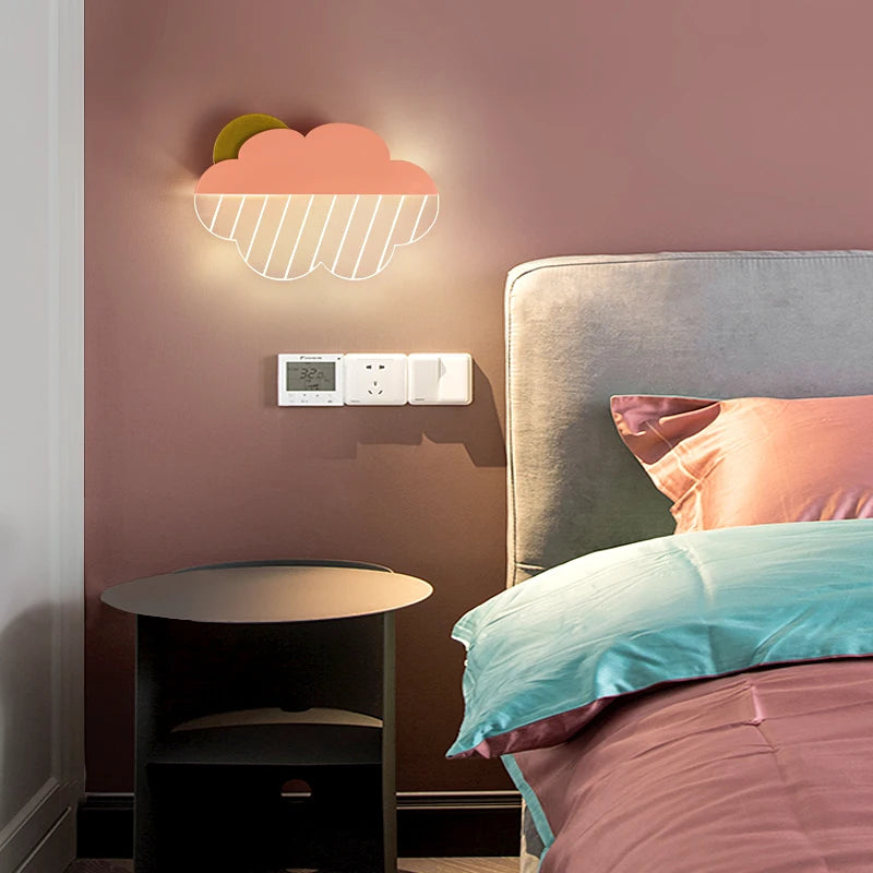 Feather cloud wall lights for children's room decor - vue 4 sur 12