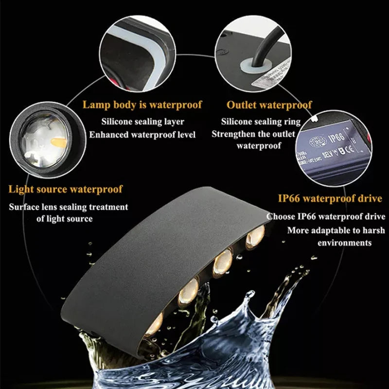 Outdoor LED wall light waterproof decorative garden lamp - vue 3 sur 14