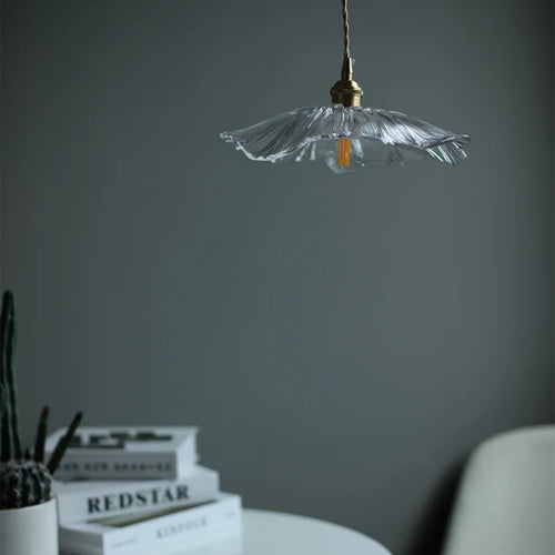 Vintage flower glass pendant light - vue 5 sur 10