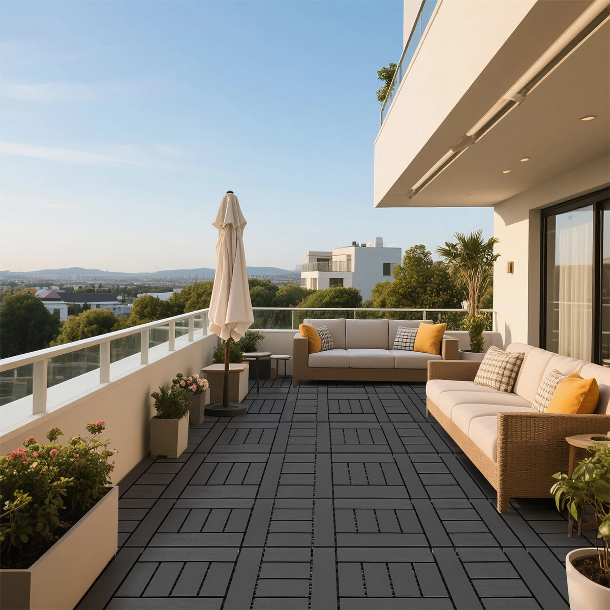30 cm interlocking terrace tiles, indoor outdoor, set of 44