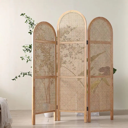 mobile japanese style folding rattan screen - vue 4 sur 13