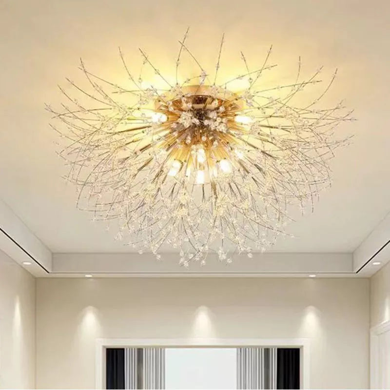 Nordic crystal dandelion ceiling light modern decorative chandelier