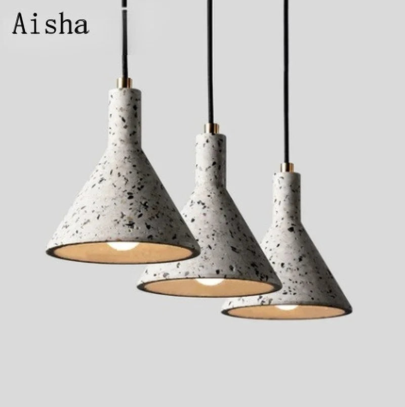 Retro industrial cement pendant light for bar and café