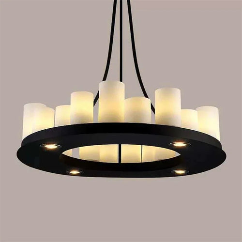 Modern glass LED chandelier for interior decoration - vue 3 sur 6