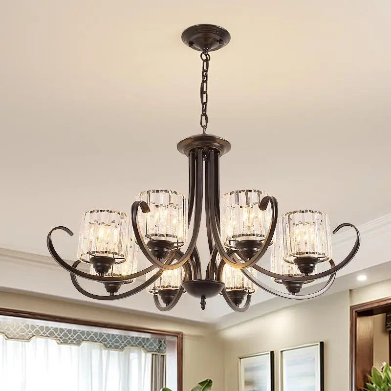 Retro crystal chandelier modern pendant light for indoor decor