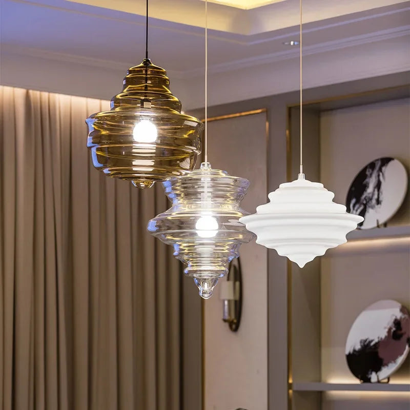 Vintage industrial glass pendant light for artistic lighting