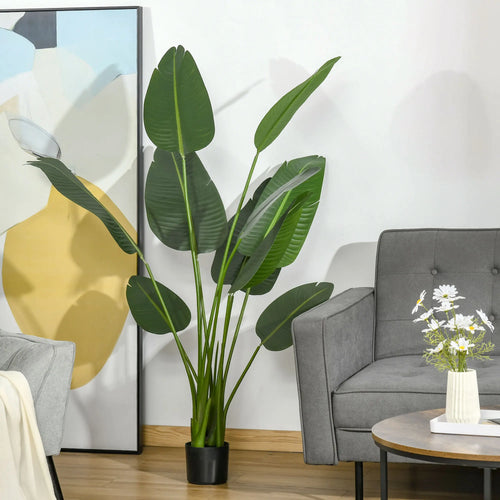Artificial banana tree with pot and realistic leaves for indoor decoration - vue 3 sur 7