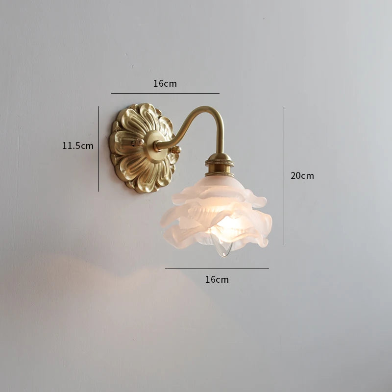 Modern smoked grey glass LED wall light copper indoor - vue 17 sur 23