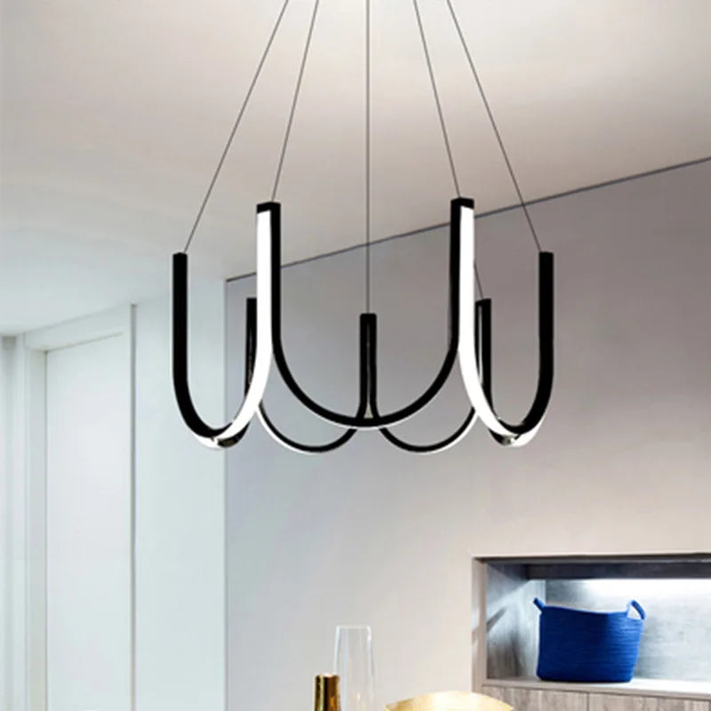 Nordic creative u-shaped LED pendant light postmodern design