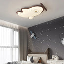 Wooden airplane ceiling light for children's bedroom with playful design