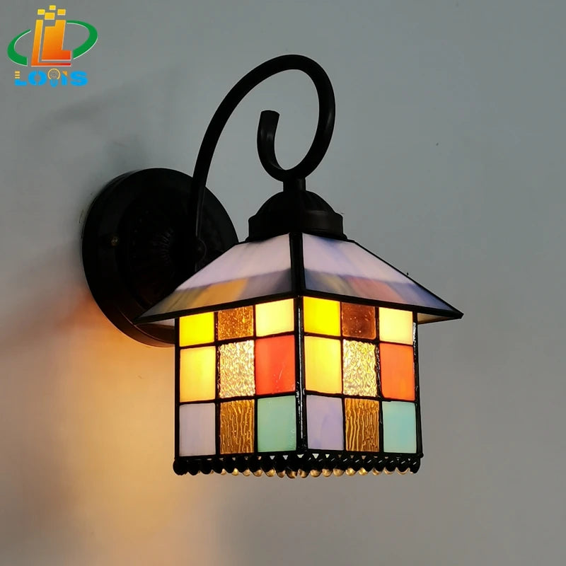 Tiffany style stained glass wall light for elegant interior décor