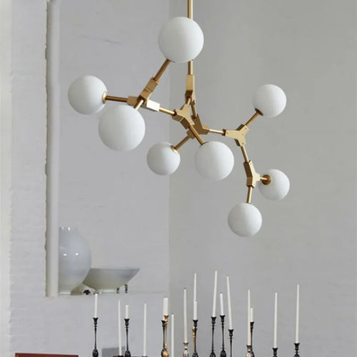 Nordic glass design chandelier for elegant lighting - vue 6 sur 12