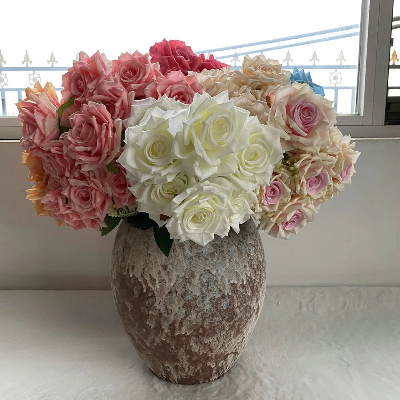 Artificial silk rose for decoration and wedding photography - vue 4 sur 22