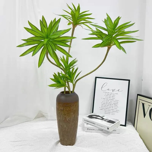 Tropical potted plant with decorative palm and bamboo - vue 5 sur 18