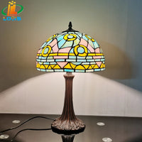 Antique Mediterranean style Tiffany table lamp for interior decor