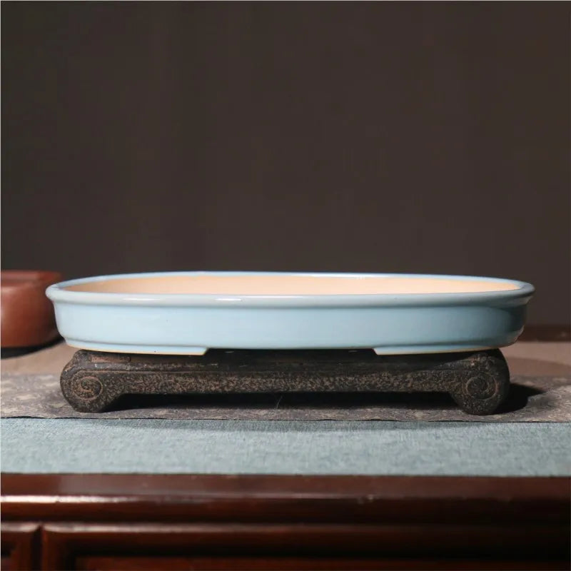 round sand flower pot for retro bonsai and succulents - vue 6 sur 19