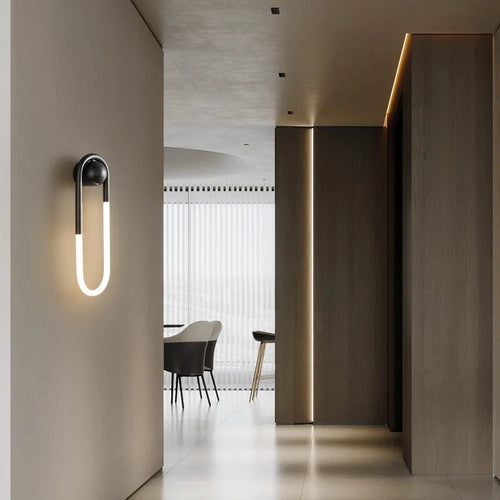 Minimalist ellipse wall light with three light colours - vue 5 sur 10