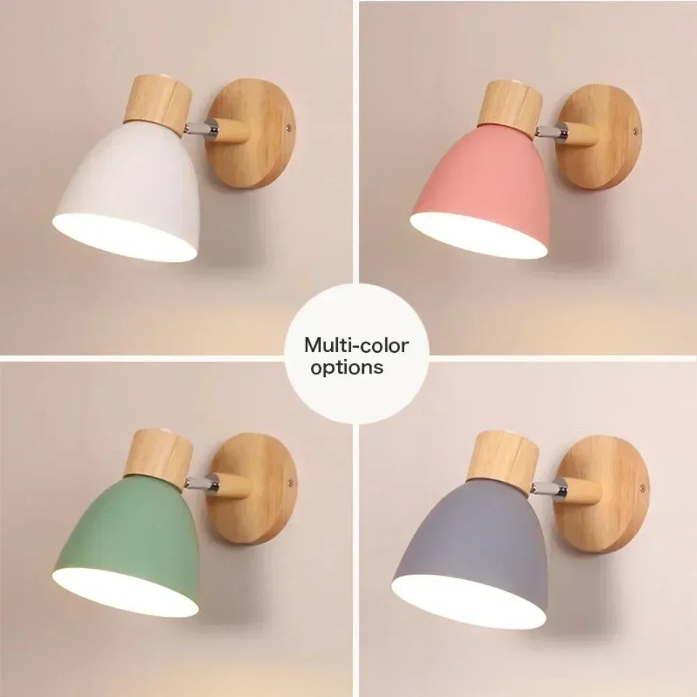 Modern wooden wall light for nordic decorative lighting - vue 6 sur 8