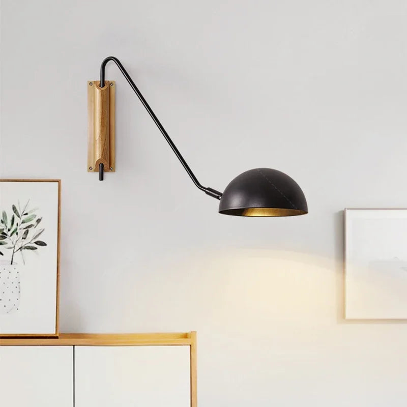 Minimalist Scandinavian swing arm decorative iron wall lamp - vue 3 sur 10