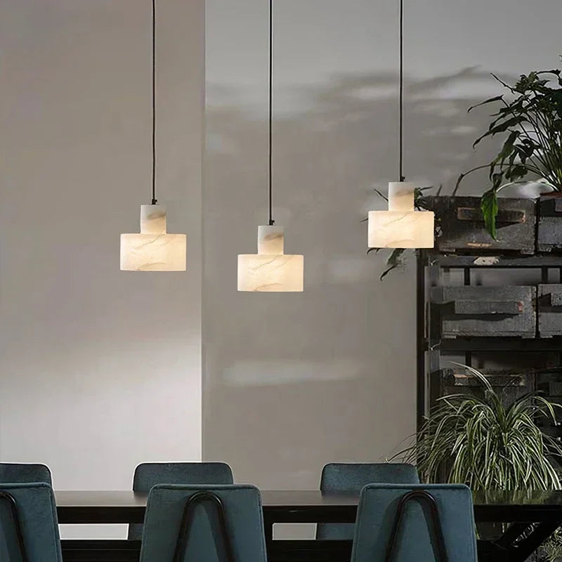 Modern natural marble pendant light for elegant interiors