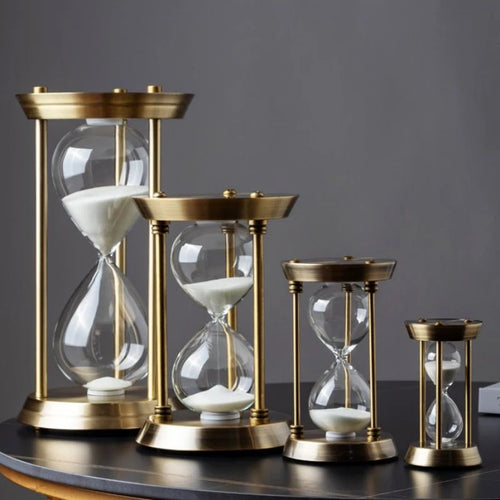 classic retro metal hourglass for decoration and alarm - vue 2 sur 8