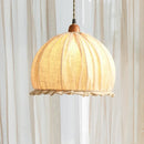Romantic bud chandelier in cotton and linen