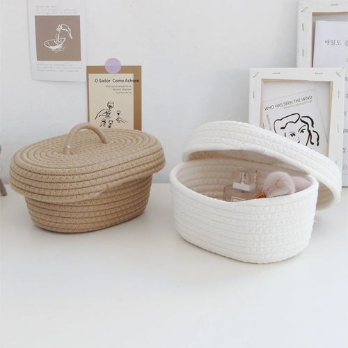 hand-woven multifunctional storage baskets - vue 3 sur 12