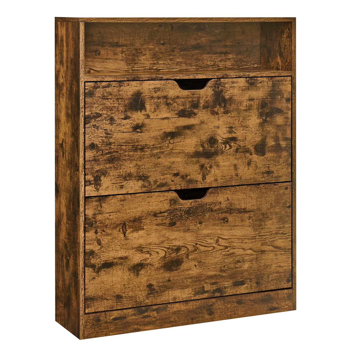 VASAGLE Shoe Cabinet 2 Flip Doors, 3 Tier Shoe Rack, with 1 Open Compartment, Adjustable and Removable Divider, for 11-16 Pairs - vue 8 sur 8