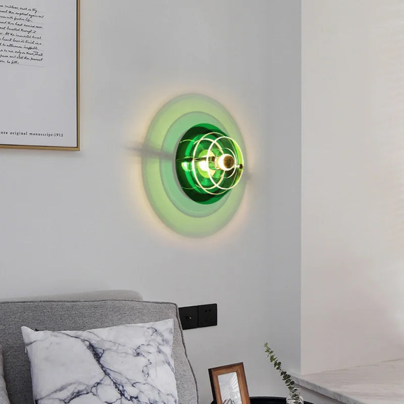 Antique Bauhaus style decorative wall light with coloured lights - vue 5 sur 11