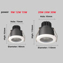 Round waterproof aluminium LED spotlight for indoor and outdoor use