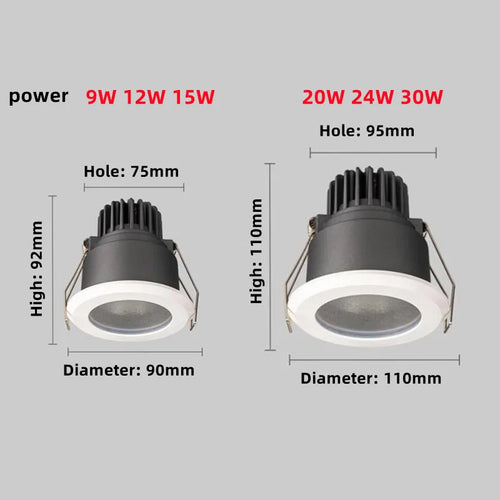 Round waterproof aluminium LED spotlight for indoor and outdoor use - vue 5 sur 6