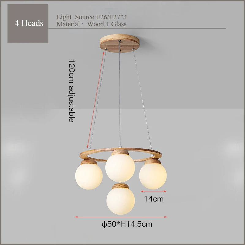 Modern wood and glass pendant light for interiors 2024