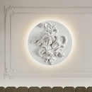 Retro circular white glass shade wall light