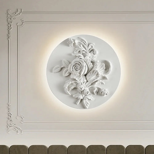 Retro circular white glass shade wall light - vue 5 sur 12