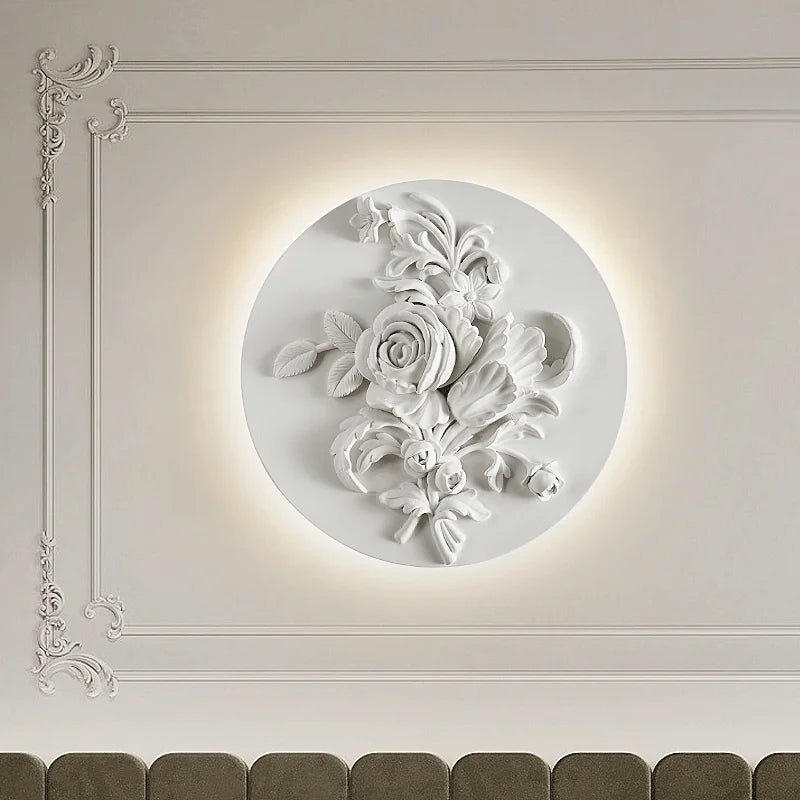 Retro circular white glass shade wall light - vue 4 sur 12