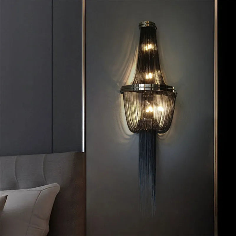 Fringe wall light with decorative lighting for interiors