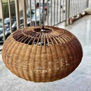 Woven rattan pendant light wabi sabi style for interior decor