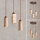 Set of 3 natural wabi sabi LED pendant lights