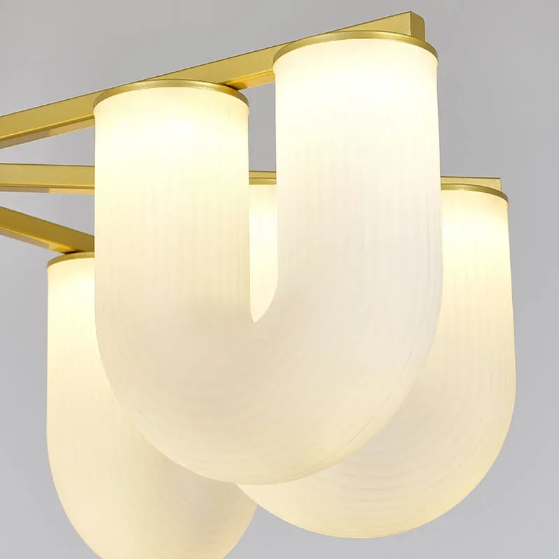 Modern acrylic LED pendant chandelier for contemporary decor - vue 4 sur 10