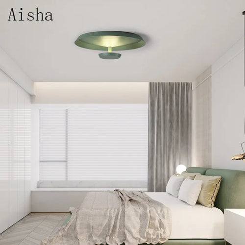 Creative circular LED ceiling light for interior decoration - vue 6 sur 9