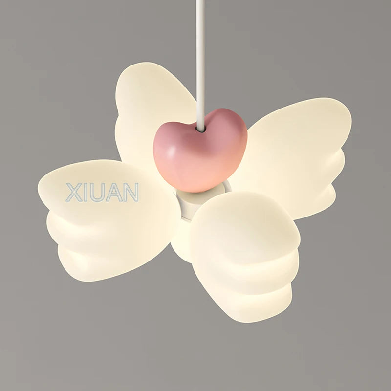 Creative children's chandelier with decorative angel wings LED - vue 6 sur 8
