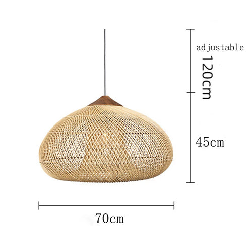 Southeast Asian vintage rattan pendant light high quality for dining room, restaurant, kitchen, or loft - vue 22 sur 27